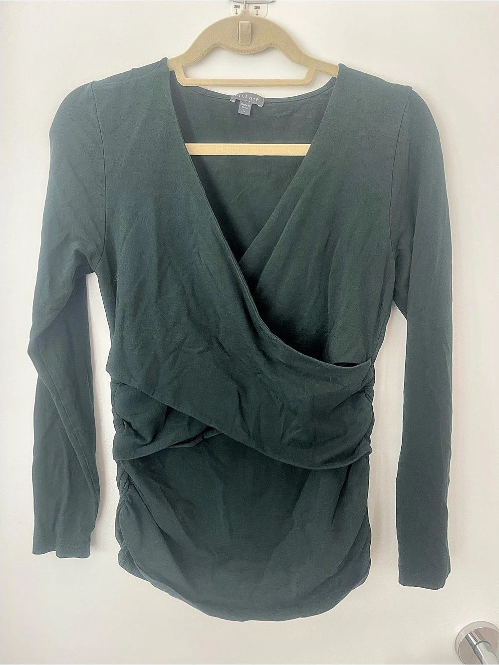 Lilla P Long Sleeve Wrap Top in Green Size Large Like New